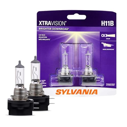 SYLVANIA - H11B XtraVision - High Performance Halogen Headlight Bulb, High Beam, Low Beam and Fog Replacement Bulb (Contains 2 Bulbs) by SYLVANIA - Used condition - US$17.42