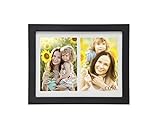 Philip Whitney Matte Black Wooden Dual Opening 4x6 Matted Picture Frame