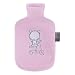 Fashy Rose 0.8L Hot Water Bottle Fleece Covered with Motifs
