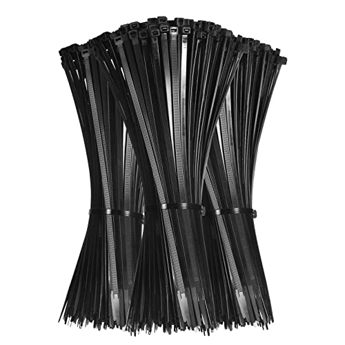 Zcpotizi Zip Ties Heavy Duty 12 Inch Black 75 lbs Nylon Cable Ties Wire Ties Zipties UV Resistant Cable Management Ties Wraps Garden Fence Home Office Garage Workshop Camping Outdoor Use 1000 Pack