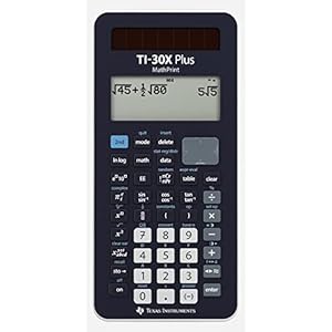 TEXAS INSTRUMENTS TI-30X Plus MathPrint Wissenschaftlicher Schulrechner (für SEK I und II, 4-zeilig, Solar- und Batteriebetrieb) Dunkelblau