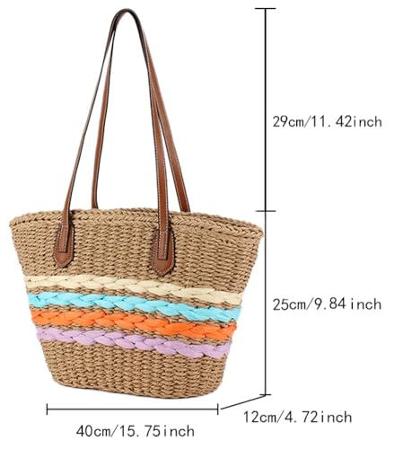 2025 Summer Straw Tote Bag for Women Beach Bags Crossbody Bag Purse Weave Shoulder Handbag Summer Vacation2