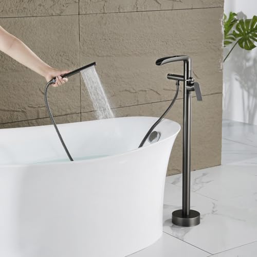 Robinet de mélangeur de douche den autoportant mitigeur cascade sol - 7