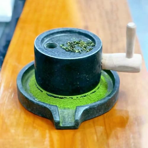 Młynek do ziarna kamienia, mały młynek do korby ręcznej Matcha, zdejmowany młynek do ziarna kamienia Bluestone, do domowej kuchni, młynek do ziarna suchego/mokrego do herbaty, ryżu i przypraw