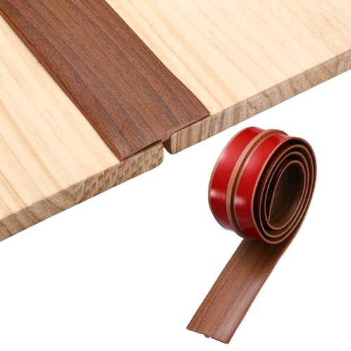 HARFINGTON Tira de transición de suelo, 3.2 pies x 1.96 x 0.31 pulgadas, tiras autoadhesivas para cubrir el suelo, en forma de T, borde laminado de grano de madera para espacios de suelo, transición