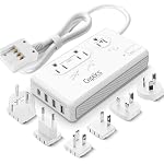 Ceptics Voltage Converter, 200W + 2000W, 4 USB Ports, 6 SWadAPt Plugs