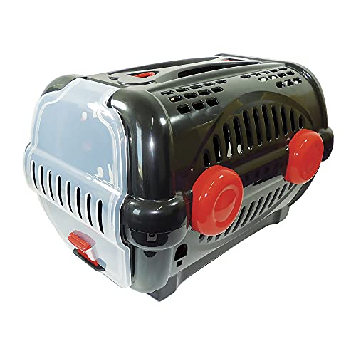 Furacão Pet Luxo Caixa de Transporte, Preto/Vermelho, 2