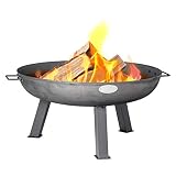 Harbour Housewares Foyer en Fonte de 75 cm - Brasero de Jardin extérieur Frazier Poêle de Chauffage de Patio de Jardin pour bûches de Bois, Charbon de Bois, Barbecue, Foyer de Camping