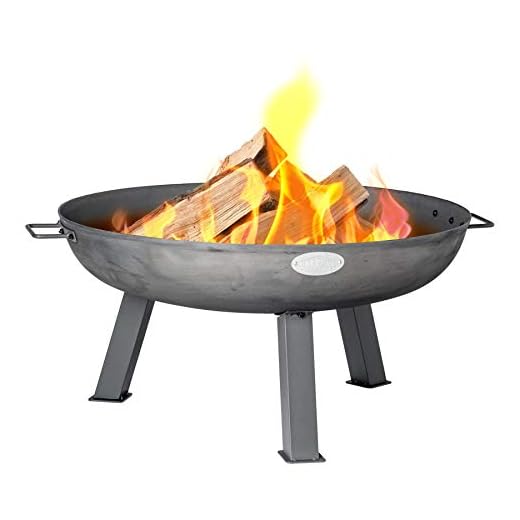 Harbour Housewares 75cm Cast Iron Fire Pit - Outdoor Garden Fire Bowl Frazier Garden Patio Heater Stove for Wood Logs, Charcoal Burning, BBQ, Camping Firepit