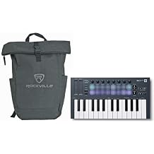 Novation FLkey Mini Bundle Compact 25-Mini-Key MIDI Keyboard Controller for FL Studio, RPAK Charcoal Backpack with Padded Laptop Pocket, 2-items