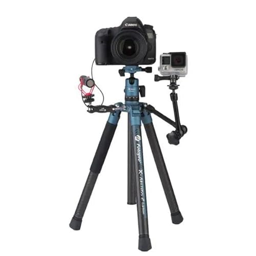 Fotopro 14.2 Inch Camera Tripod,Carbon Fiber Tripod With Centre Column,5-Sections Travel Lightweight Small Tripod With Fph-42Qr Ball Head(X-Aricross 2, Grey) #TOP2