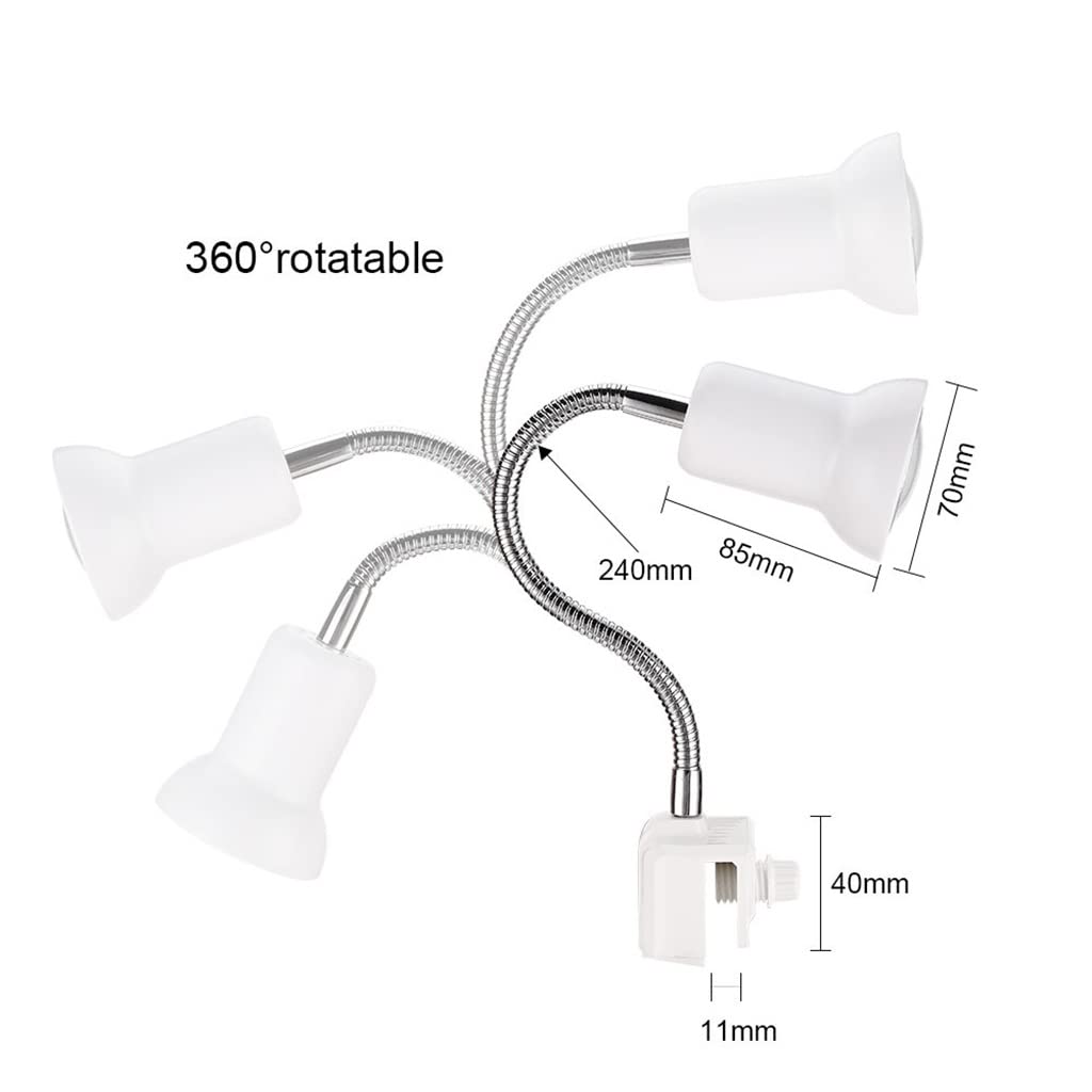 Lampada Spot per Rettile, Lampada Riscaldante Tartaruga con Dispositivi di Fissaggio, con Braccio Girevole a 360°, Lampade per Il Riscaldamento del Serbatoio Dell'acquario, Confezione da 2