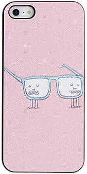 Mr. Glasses Pattern PC Hard Case with Black Frame for iPhone 5/5S