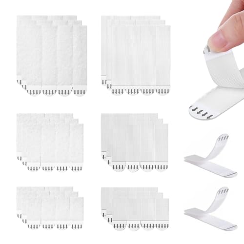 Eupneicu 72 Tiras Colgar Cuadros Sin Agujeros, Cuelga Cuadros Sin Clavos, Tiras Adhesivas Para Colgar Cuadros Para Marcos Y Adornos Navideños [36 Pares]