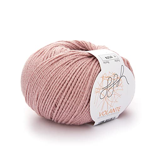 ggh Volante - 001 - vieux rose - Laine mérinos avec coton pour le tricot et le crochet