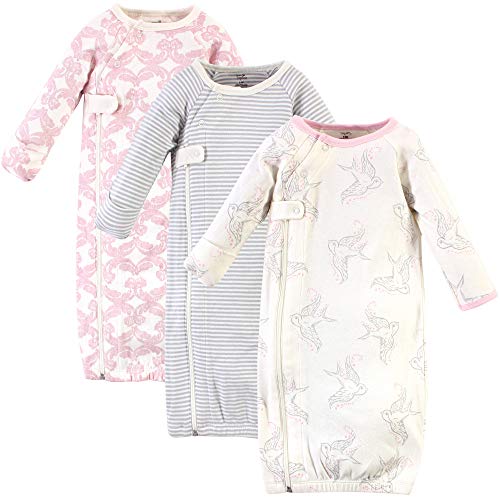 Image of Touched by Nature Baby Girls' Organic Cotton Zipper Gowns