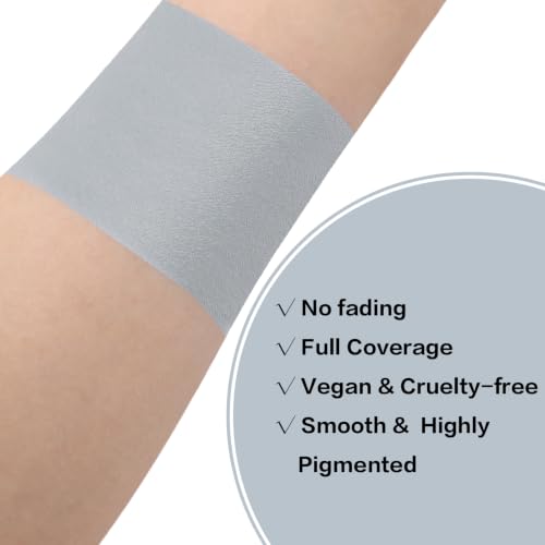 Image of BADCOLOR Zombie Blue Face Body Paint, Waterproof Eye Black Stick for Adults and Kids, Professional Facepaint for Zombie Homestuck Grayscale Skeleton Ice Queen Tin Man Mime