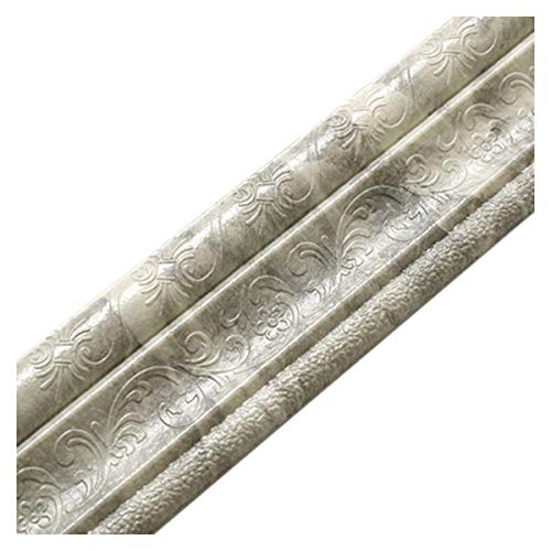 Cozylkx 90"x 3" Self Adhesive Flexible Molding Trim, 3D Sticky Decorative Wall Borders Wallpaper Borders for Home DIY Decoration, Light Gray