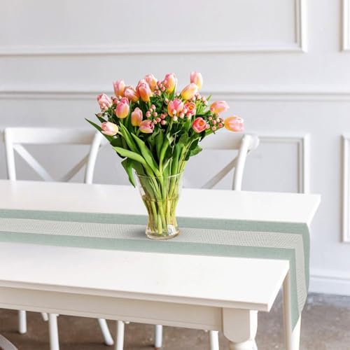 Florvo Cotton-Linen Table Runner – 180 × 34 cm | Hand-Tassels, Farmhouse Table Accent Runner for Dining Room, Centrepiece Mat & Seasonal Holiday Décor, Wedding & Everyday Essential (Light Blue) - Cosy Home Interiors Florvo Cotton-Linen Table Runner – 180 × 34 cm | Hand-Tassels, Farmhouse Table Accent Runner for Dining Room, Centrepiece Mat & Seasonal Holiday Décor, Wedding & Everyday Essential (Light Blue) - Image 4