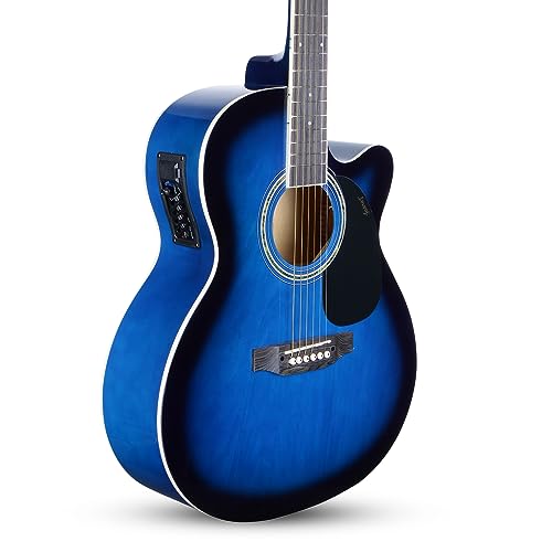 Image of JUAREZ Wood JRZ40C /BLU-EQ Guitar - Enhanced Sound with Truss Rod, Bag, Strings, Strap, Picks, and EQ-7545R Blue