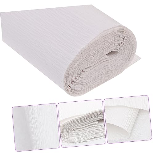 Baluue 1 Roll Crepe Paper Crepe Paper Decor Crepe Paper Set Holiday Crepe Paper Paper White Elastic Craft Paper Flower Making Crepe Paper Birthday Crepe Paper Craft Paper Roll #TOP3