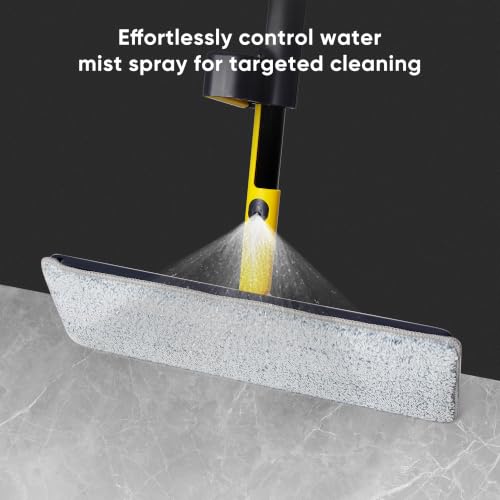 Image of MinuteToCleanIt Spray Mop with 4 Microfiber Refills and 12L Folding Bucket, Refillable Flat Floor Mop for Home Cleaning Tiles Marble Laminate