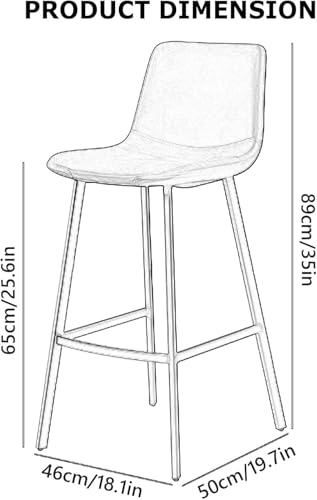 Chaises de bar pour pub et café tabouret de cuisine assise rembourrée dorée 65 cm - 4