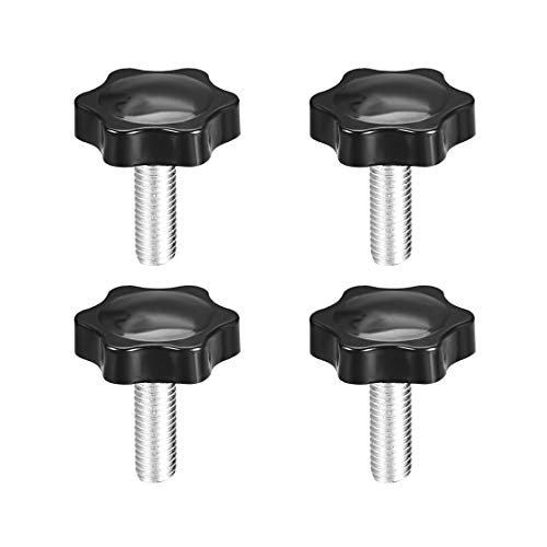 uxcell Clamping Screw Knob, 38mm Dia Plum Hex Shaped Grips Star Knob M10 x 25mm Male Thread, 4pcs