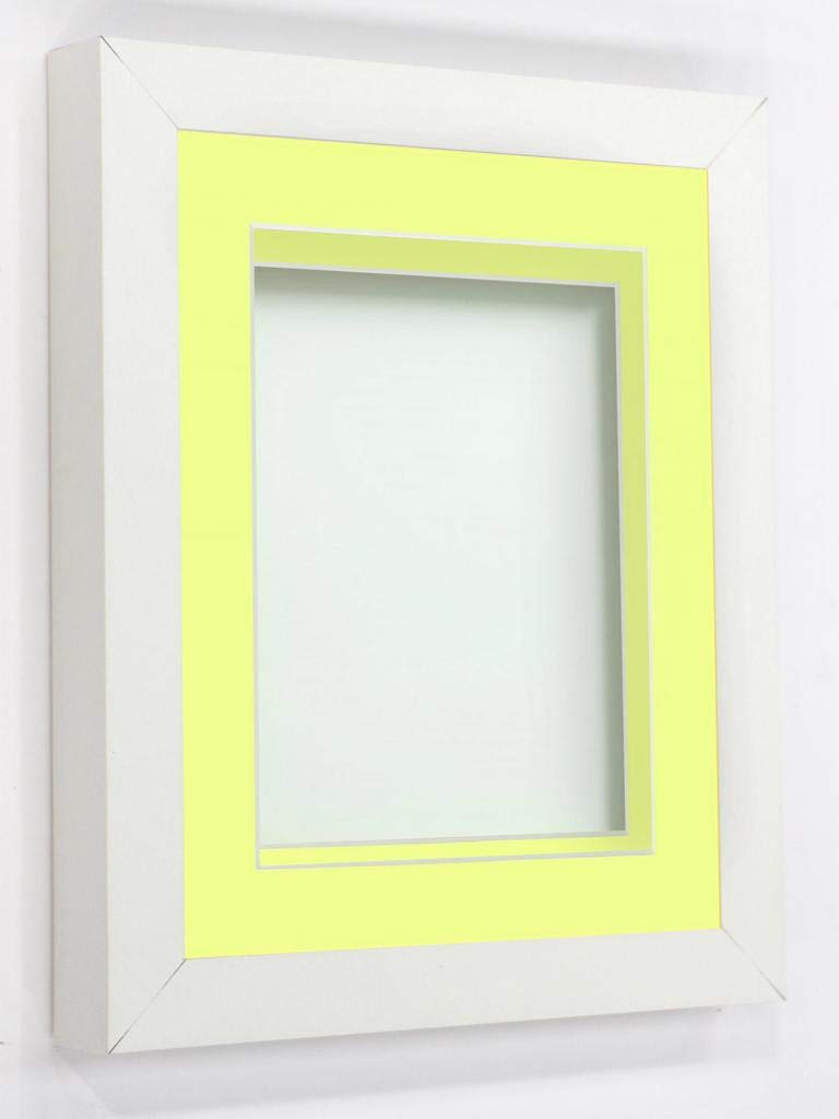 Rickman Box Frame White with Lemon Bon Bon Mount, 16x12 for 12x10 inch