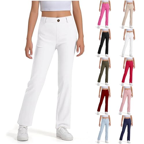 Girls' School Uniform Skinny Leg Jegging, Flat Front Style with Zipper Closure, Functional Pockets