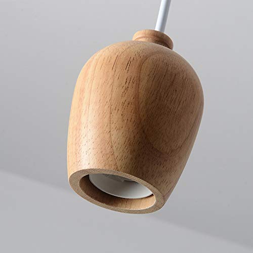 Lámpara de araña pequeña de madera maciza con portalámparas E27 regulable 7