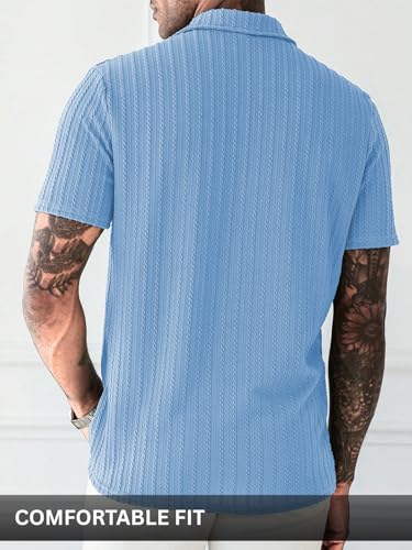 Image of Leriya Fashion Branded Polycotton Tshirt For Man | Men's Summer Textured Polo T-Shirt | Stylish Half Sleeve Collared Tee | Soft Breathable Knit Fabric | Regular Fit Casual Polo for Office, Travel & Everyday Wear
