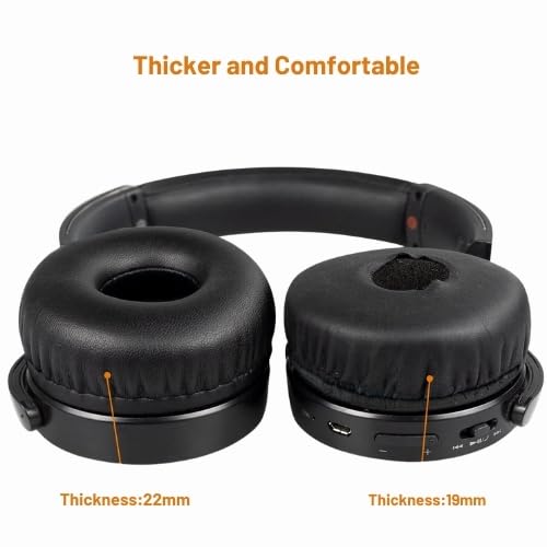 Image of Skypearll Replacement Earpads for Sony WHXB700 /WH XB700 Wireless Extra Bass Bluetooth Headphones, Ear Pads Cushions with High-Density Noise Isolation Foam, Softer Protein Leather (Black)