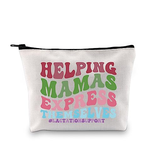 GJTIM Lactation Consultant Gift IBCLC Breastfeeding Counselor Gift Helping Mamas Express Themselves Makeup Bag for Lactation Nurse (#Lactationsupport Bag)