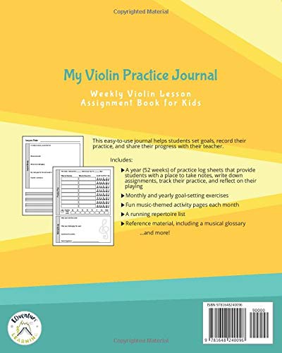 My Violin Practice Journal: Weekly Violin Lesson Assignment Book for Kids (Music Lesson Notebooks for Kids)