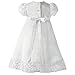Lauren Madison Baby-Girls Newborn Satin Dress Gown Outfit, White, 6-9 Months