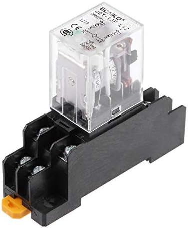 uxcell Electromagnetic Power Relay, JQX-13F DC 12V Coil DPDT 8 Pins Green Light Electromagnetic Power Relay + Socket