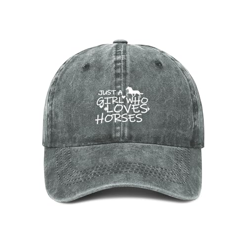 Image of Just Girl Who Loves Horse Hat Baseball Cap for Women Adjustable Trendy Hats Cotton