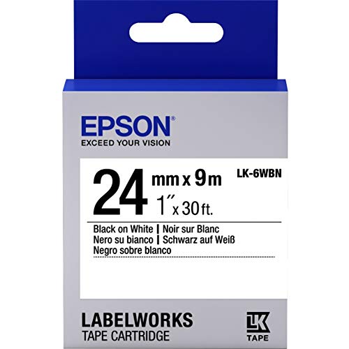 Ruban Epson LK-6WBN noir sur blanc pour organiser vos dossiers avec LW-600P