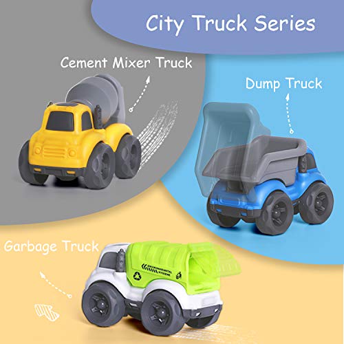 Iplay, Ilearn Toddler Car Toys For 1-2 Year Old, Kids Small Friction Construction Truck Set, Mini Push Go Rescue Vehicle, Little Dump Garbage Fire Trucks, Easter Basket Gifts For 2 3 4 Year Boy Girl #TOP3