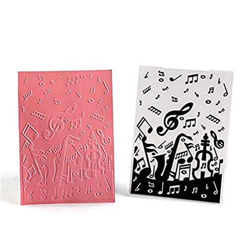 Arbuya Music Melody Plastic Embossing Folder for Scrapbook DIY Album Card Tool Plastic Template (Music)