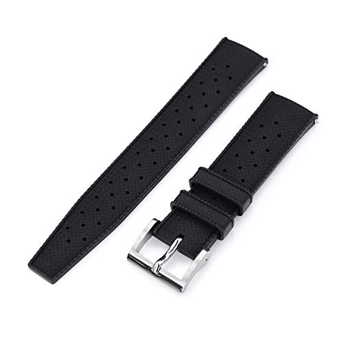 Bracelet montre 20mm MiLTAT Pro FKM noir pour sport et mer