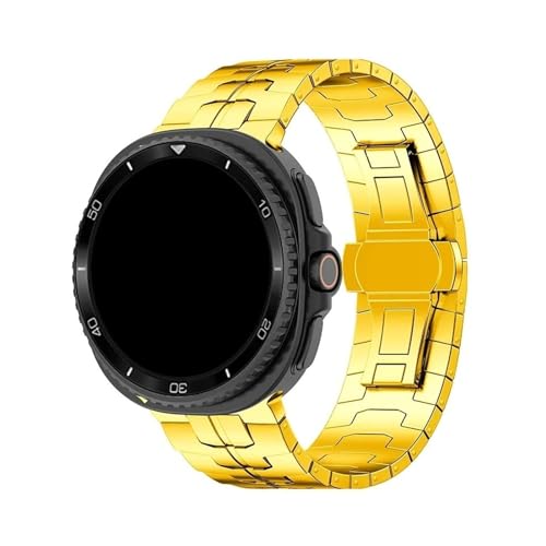 [PLYYQZM] Sam su ng �ɍ��� Galaxy Watch 8 40mm 44mm�p�X�e�����X�X�`�[���X�g���b�v,�AGalaxy �ɍ��� 8Classic 46mm�u���X���b�g�p�����p���X�g�o���h�ɓK�p(Gold,For Watch 8 44