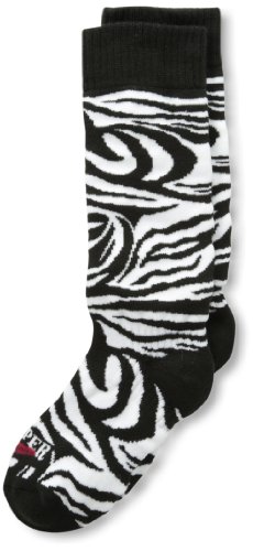 Hot Chillys Meia feminina zebra média acolchoada, zebra/branca, grande