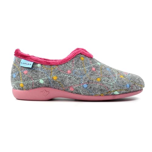 Ladies Helsinki Grey Slipper 7 Grey