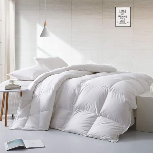 Image of APSMILE Lightweight Duvet Insert Twin,Summer Down Feather Fibers Comforter | Cooling Blanket for Hot Sleepers,400TC Noiseless Fabric,8 Corner Loops,Ethical down.Machine Washable White Bedding,68x90