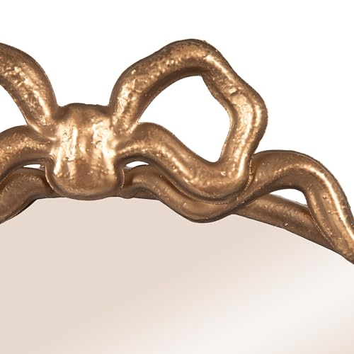Image of Creative Co-Op Arched Gold Iron Mirror with Decorative Bow