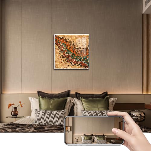 COOLDEI 3D Wooden Blossom Wall Art– Handcrafted Yellow Wood Coil Abstract Design (24"x24") | Modern Organic Home Decor | Sunlight-Enhanced Texture for Living Room, Bedroom('Golden Dawn') by COOLDEI - Image 8