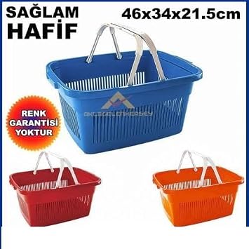Market sepeti sa lam plastikten  retim market i i hafif al veri  el sepeti 46x34cm