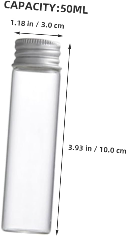 LIFKOME 30Pcs Clear Glass Vials with Screw Top Caps Transparent Jars for Essential Oils Spices and Craft Storage Sealing for Samples and Home Use